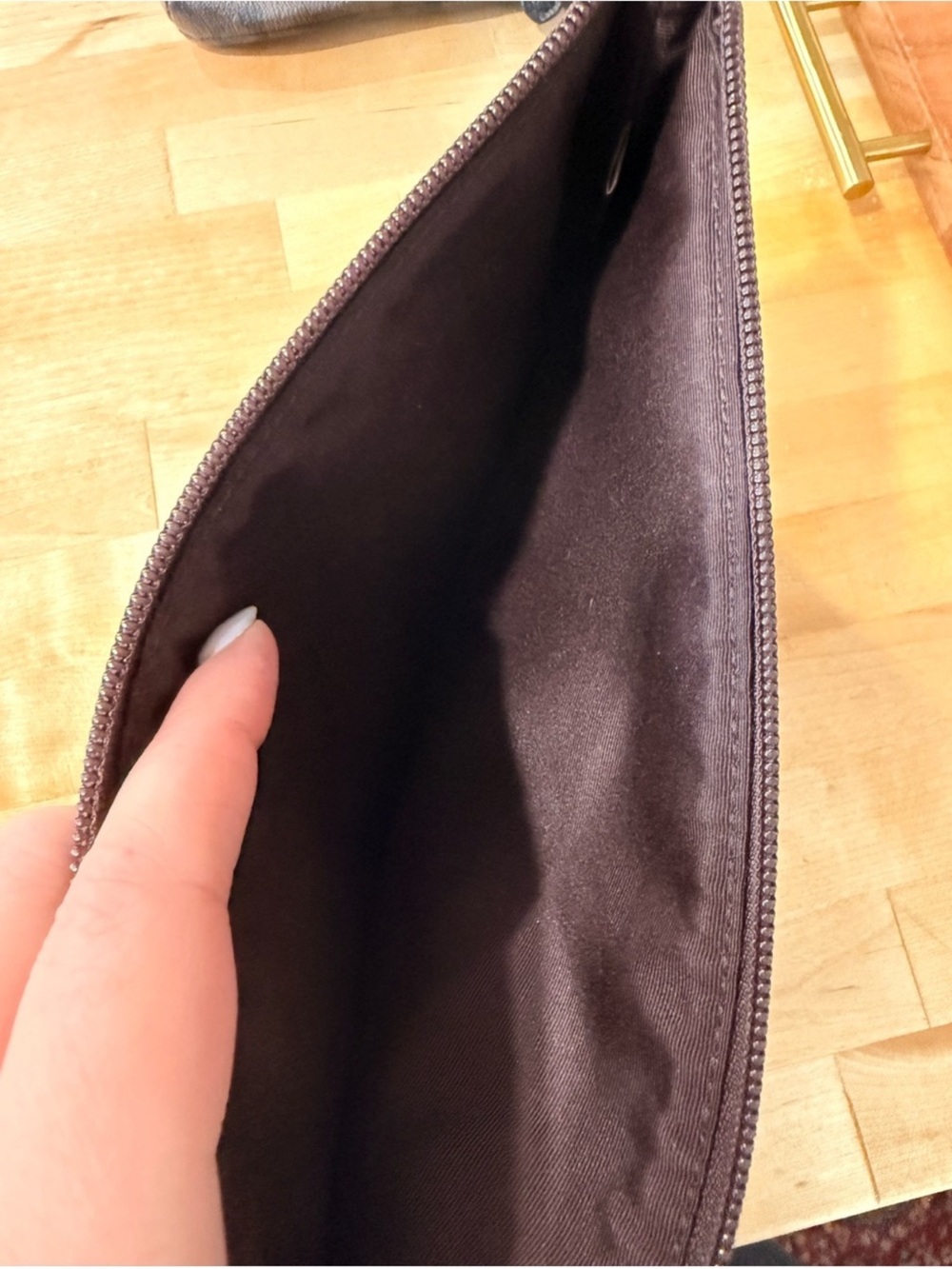COACH Brown Signature Zip Pouch - Picture 3 of 4